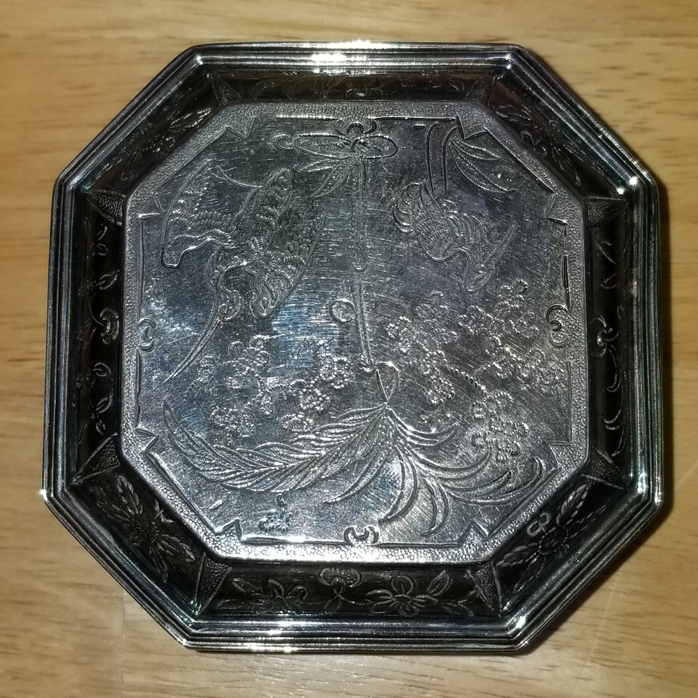 ✅Vintage Porugal Silver Tone Engraved Met Box #1149, B25 - Picture 11 of 16